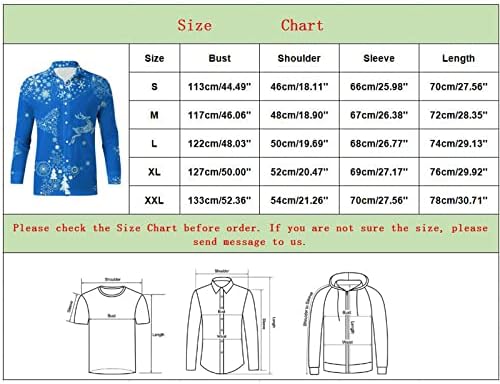 XXBR Christmas Button Down Down para homens de manga longa Funny Xmas Snowman Tree Print Casual Casual Fester Designer Shirt