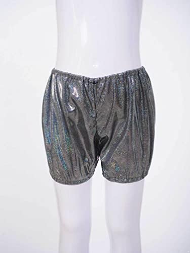 Fldy Kids Boys meninos meninas brilhantes shorts de dança metal