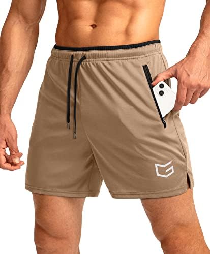 G gradual de shorts de corrida com zíper para o treino atlético de ginástica seca rápida 5 shorts para homens