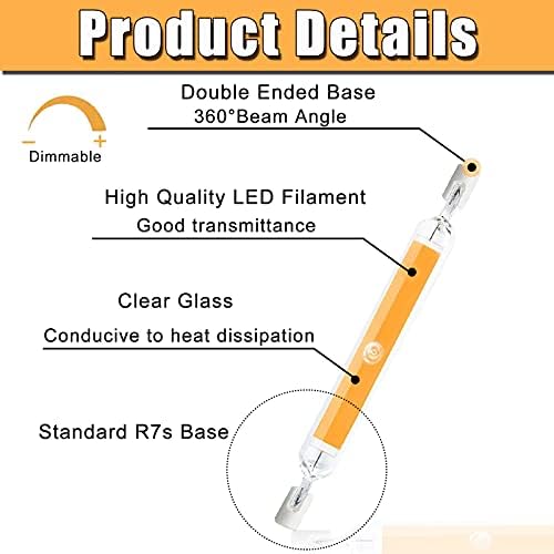 LED R7S 78mm 10W T3 R7S R7S LED LED Substituição para lâmpadas de halogênio Base de extremidade dupla J Tipo 120V para