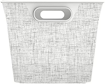 Conjunto de curvas de 4 grandes organizações plásticas e de armazenamento decorativas em V, 22.7L / 24qt, branco