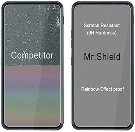 Mr.Shield [3-Pack] projetado para LG Q70 [Faixa mais curta para a versão de caixa] [Protetor de tela de vidro temperado] [Japan