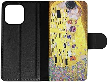 Gustav Klimt - The Kiss Art Paint Flip Wallet Top capa da caixa para Apple iPhone 14 Pro Max