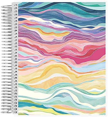 Erin Condren 7 x 9 Caderno de produtividade em espiral - Camadas coloridas. 160 Página lineada e notebook organizador da
