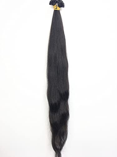 Extensões de cabelo humano naturais cor de castanha escura natural de 70 cm de micro ceratina cabelos humanos