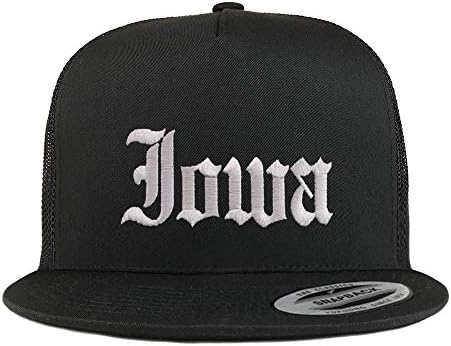 Trendy Apparel Shop Iowa State Inglês Old Inglês 5 Painel Flatbill Trucker Mesh Cap