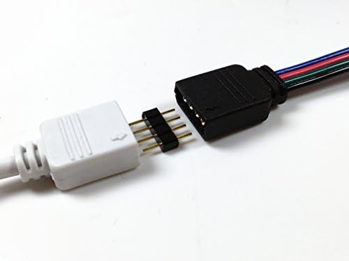 Hual e 50pcs 10mm preto 4 pinos Pol Conector Adaptador de embreagem de 4 pinos RGB LED Conector para RGB5050 3528 tira de led tira
