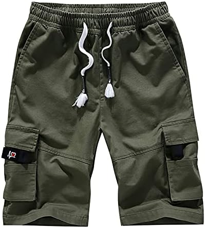 Ymosrh mass de carga masculina calça de bolso de cordão masculina vestido de cumras de cinco pontos para homens para