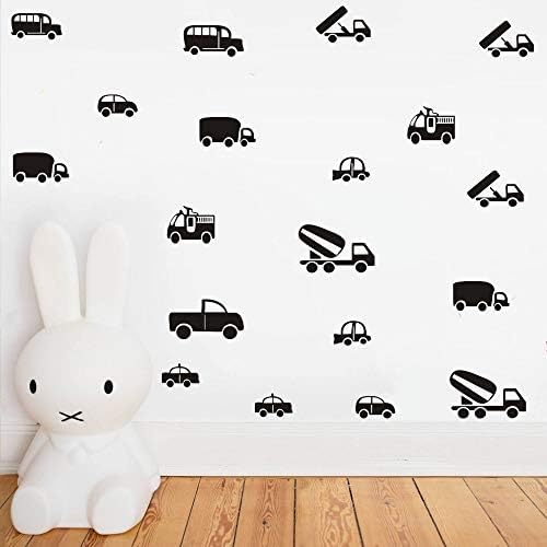 36pcs / tipos de carros Caminhões Padrão Decoração de parede Arte Decalque de parede de vinil para meninos quarto infantil