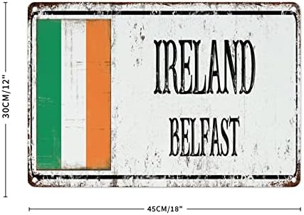 WOGUANGIS IRLANGE Decoração de parede de metal sinal da Irlanda Bandeira Nacional Cidade de Alumínio Sinais de Arte de Alumínio