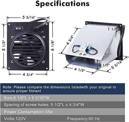 Substituição de hiorucet WHF100 Dyna-Glo-aquecedor, ventilador de aquecedor de parede sem ventilação, ventilador de ventilador livre