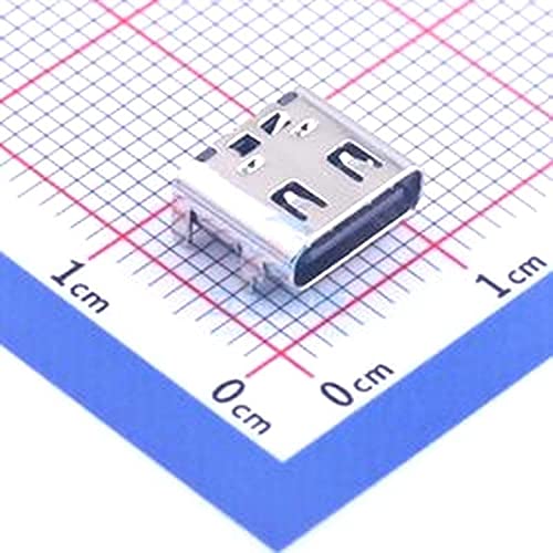 2 PCS Tipo-C fêmea 16p Plugue de 4 pinos de 4 pinos Aço inoxidável 5A Plug 3mdl7.3 Conector USB SMD tipo C Tipo-C-16M-0243md