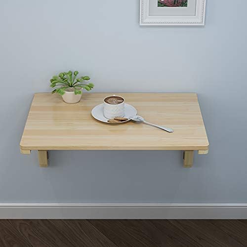 Mesa montada na parede de madeira maciça, cozinha dobrável e mesa de mesa de jantar, mesa de suspensão de mesa flutuante para o tamanho do estudo opcional, para casa, escritório