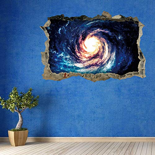 Wallpark Blue Space Galáxia Adesivo de parede, Black Hole Vortex 3D Janela decalque de parede Removível, crianças Crianças Baby Home Room Nursery