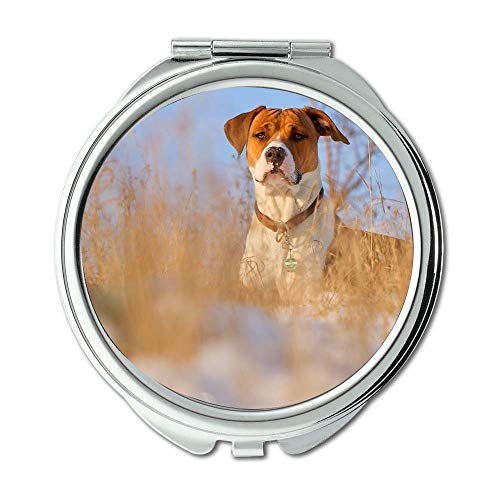 Espelho, espelho de maquiagem, cachorro de taco, espelho de bolso, 1 x 2x de ampliação