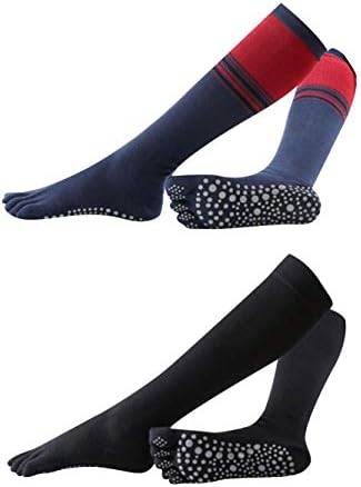 Diacacy Women Long Warm Meias que não deslizam os dedos dos pés de algodão para Pilates Yoga Fitness