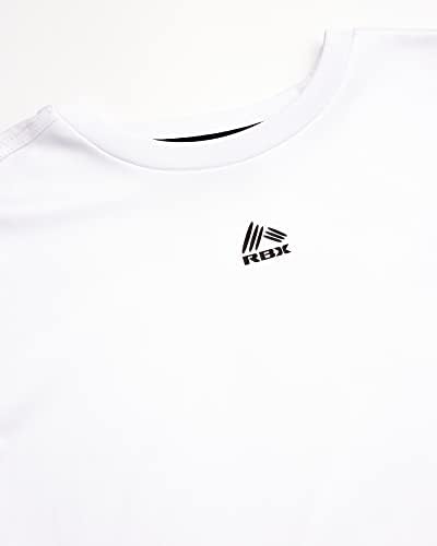 T-shirt atlética dos meninos RBX-2 pacote de pacote ativo de desempenho seco