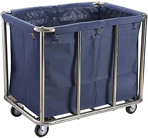 Sacos removíveis com carrinho de carrinho com uma sacola de bolsa lavável removível cesto de linho, economia de espaço, montagem fácil, pibm, azul, super grossa