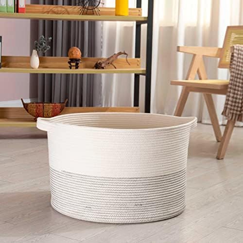 Xxx cesta de corda de algodão grande + cesta de lavanderia de corda larga - pontos
