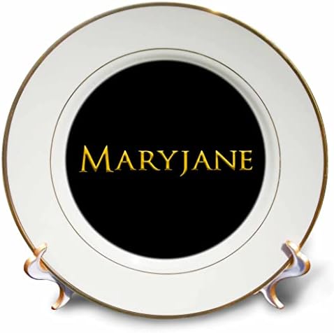 3drose Maryjane Nome da mulher comum na América. Amarelo em Presente Negro ou Charme - Placas