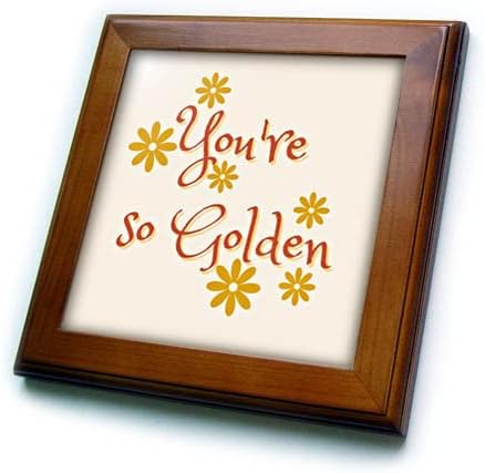 Imagem de flor de 3drose com texto de seu ouro - azulejos emoldurados