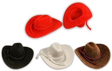 12pcs mini -cowboy chapéu de casamento ocidental decoração 4 vermelho