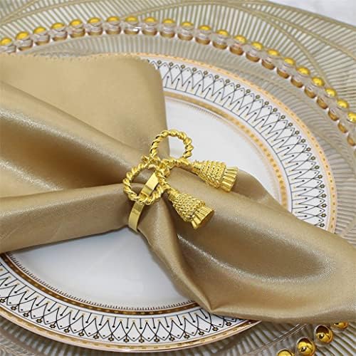 GGRBH 24/PCS NACKING GOLD RINGS METAL NACKINGS para as decorações de mesa de jantar de jantar de casamento de casamento