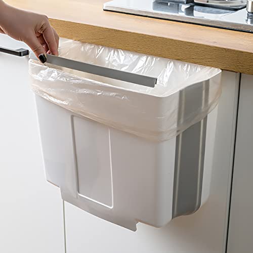PretyZoom Cabinet Counter recipientes pendurados dobráveis ​​com lixo dobrável de lixo dobrável Cozinha cinza galão de