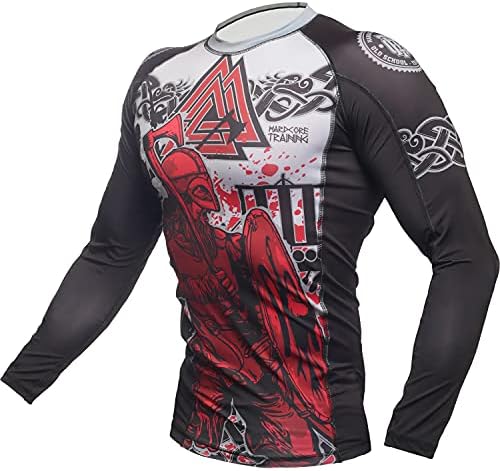 Treinamento hardcore Viking 2.0 Men's Rash Guard Compressão de manga longa MMA no-GI apertado BJJ LIMARE