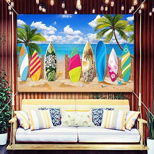 FOTO DE APREIRA PRAIA APRESS SURFABARA PARAPELA PEDRO TROPICAL PRAIA BANNER DE FESTO HAWAIIANA PARA OS CASAS DE BEBIL DE BEBH POMAGEM DE POMAÇÃO DE BEBÊ PHOMOMAGEM DE FESTO DE festas de aniversário, 72,8 x 43,3 polegadas