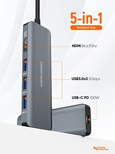 8K HDMI USB C Hub pacote com cabo micro USB curto