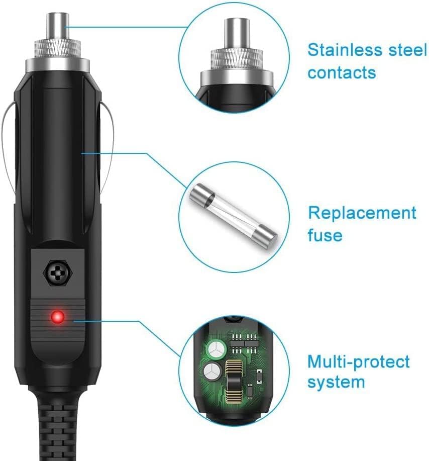 Melhor adaptador DC de carro Compatível com o UNIDEN BARCAT BC-700A BC-560Xlt BC-350A BC-350C BC350C BC205XLT BC400XLT BC350A BC855XLT BC140 BCT8