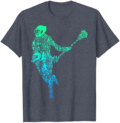 T-shirt de garotos para jovens do lacrosse jogador de jovens