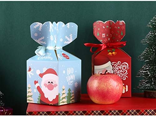 ABAODAM 20 PCS Bolsa de presente com tema de Natal criativo Caixa de doces para festas- Inglês usado para celebrar o Natal