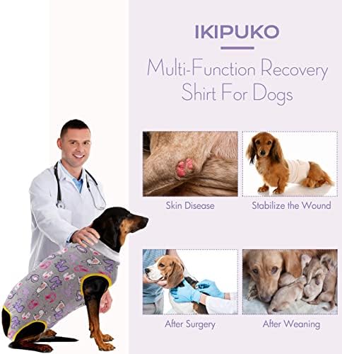 Traje de recuperação de ikipuko para cães, recuperação cirúrgica de cães traje feminino macho de cachorro para cirurgia Menina
