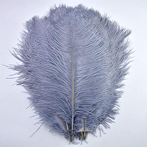 Zamihaala - 10pcs/lote 15-70cm Feathers de avestruz cinza para artesanato Plume Diy Grandes penas de avestruzas Decorações