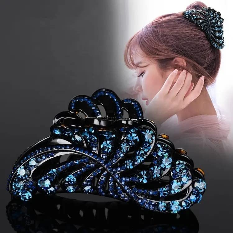 Acessórios para cabelos de luxo clipe elegante de garra de cristal com bling diamante haia