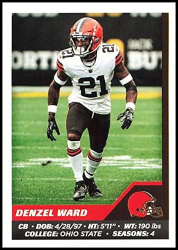 2021 Adesivos Panini #149 Denzel Ward Cleveland Browns NFL Football Mini Sticker Trading Card