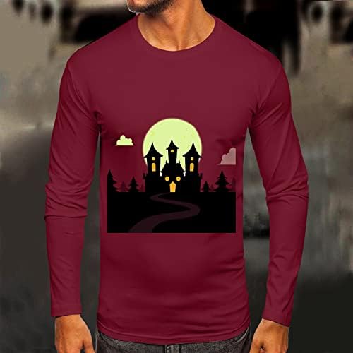 2022 Halloween homens casuais outono de inverno de manga longa o pescoço camiseta impressa camiseta camisa superior lady swim wear