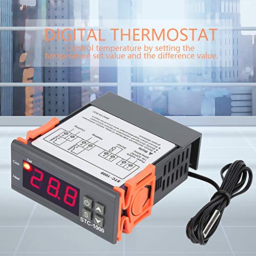 Termostato digital, sensor de temperatura de temperatura digital Controle de termostato elétrico 110-220V para aquário,