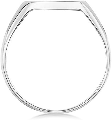 Landa Jewel Unissex Sterling Silver Cushion ou Oval for -fort Weight Weight Polisht Sinete Ring