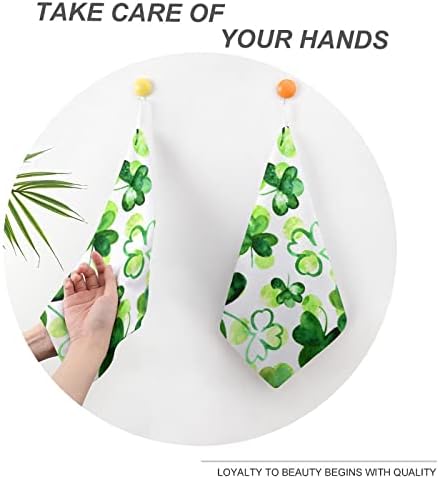 Toalha de mão de mão de mão Irlanda Shamrocks Irlanda São Patrício Toalhas de Mão de Mão Praço Toalheiro Design de cordão para esportes de cozinha de banheiro