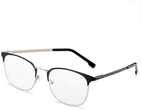 Gudzws elegantes óculos de leitura anti -luminosa leitores de óculos leves TR com metal meia moldura Spring Hinges Rays Durável