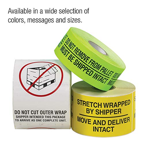 Aviditi Tape Logic 2 x 5, não remove do palet adesivo de aviso verde fluorescente, para envio, manuseio e embalagem
