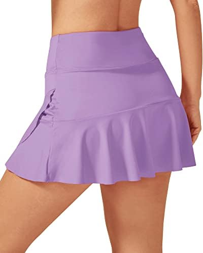 Saias de tênis de G4free para mulheres com bolsos plissados ​​de skamas de skort atléticas com shorts de cintura alta