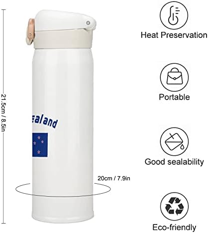 Isolamento da bandeira da Nova Zelândia garrafa de água aço inoxidável a vácuo Copo esportivo para viagens ao ar livre 350ml