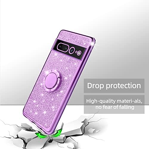 Kudini para o Google Pixel 7 Pro Case para mulheres Glitter Crystal Soft Clear TPU Luxury Bling Cobra de proteção fofa