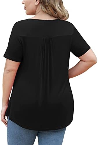 Tampas plus size para mulheres lace v pescoço camise