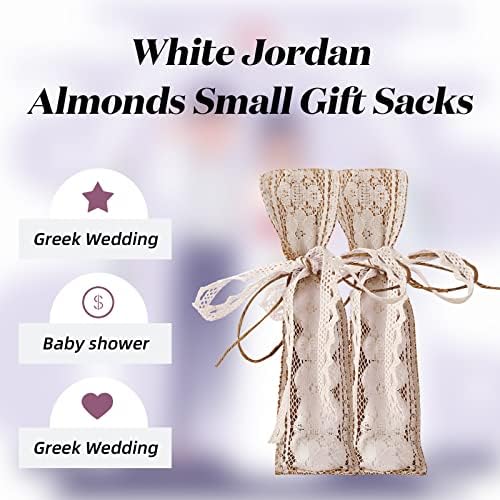 10 peças Jordan Almonds Suporte de pequenos sacos de presente brancos Bolsas de casamento de panela reutilizável Bolsas
