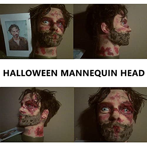 Ishot Homem Mannequin Head, cabeça de boneca de 12 , Cabeça de treinamento, com cabelo humano real para cabeleireiros,